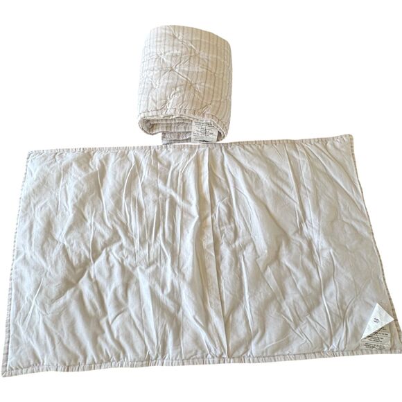 Pottery Barn Carter Striped Quilted King Sham Set in White/Flax Cotton NWOT - Picture 3 of 9
